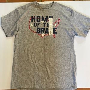 GRAY HOME OF THE BRAVE T-SHIRT SIZE LARGE